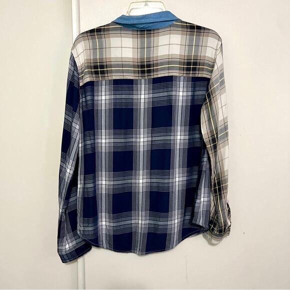 Thread & Supply Plaid Mix Button Down Shirt M - Picture 4 of 7